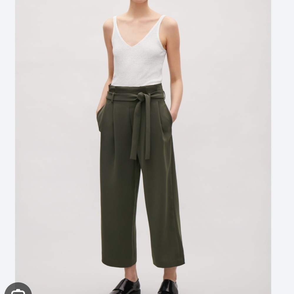 COS green dress pants 34